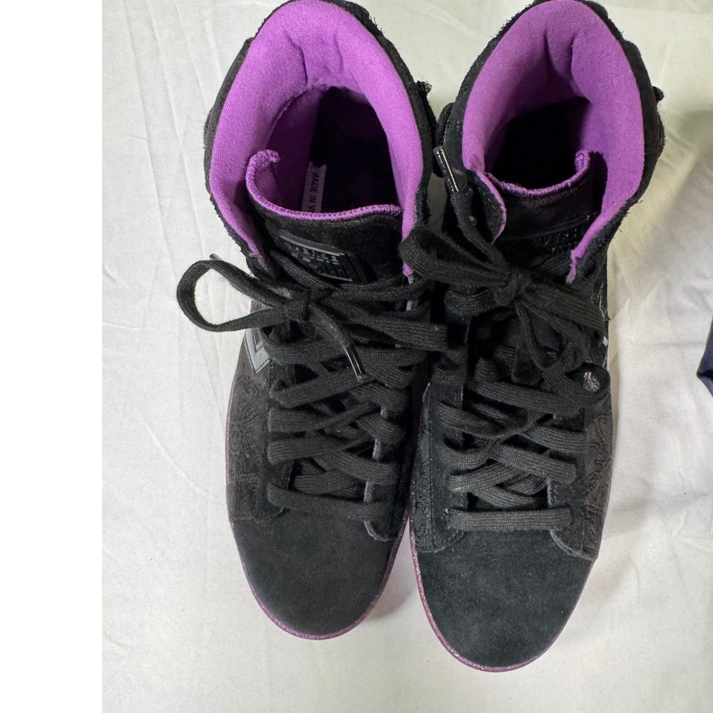 Converse‎ All Star Joe Fresh Goods High Top Black Purple Sparkle Suede Sneakers